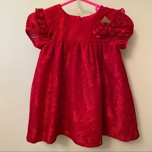 Beautiful Shimmery Red Short Sleeve Dress